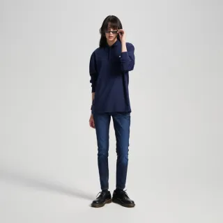 【EDWIN】男裝 WILD FIRE 經典印花長袖POLO衫(丈青色)