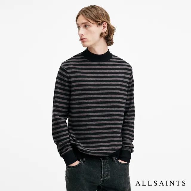 【ALLSAINTS】ANDI 羊毛針織上衣Charcoal/Black M046KA(舒適版型)