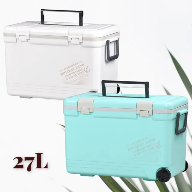 【SHINWA 伸和】日本製 HOLIDAY CBX-27L冰箱 #白色(#露營用品#戶外露營釣魚冰箱#保冷行動冰箱#烤肉冰桶)