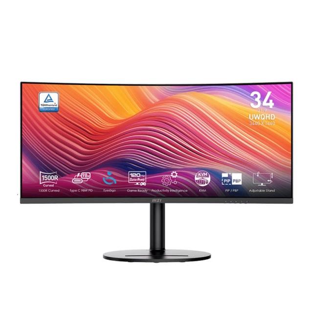 【MSI 微星】Modern MD342CQP 34型 VA 120Hz 21:9 曲面顯示器(1500R/HDMI/Type-C/1ms MPRT/黑)