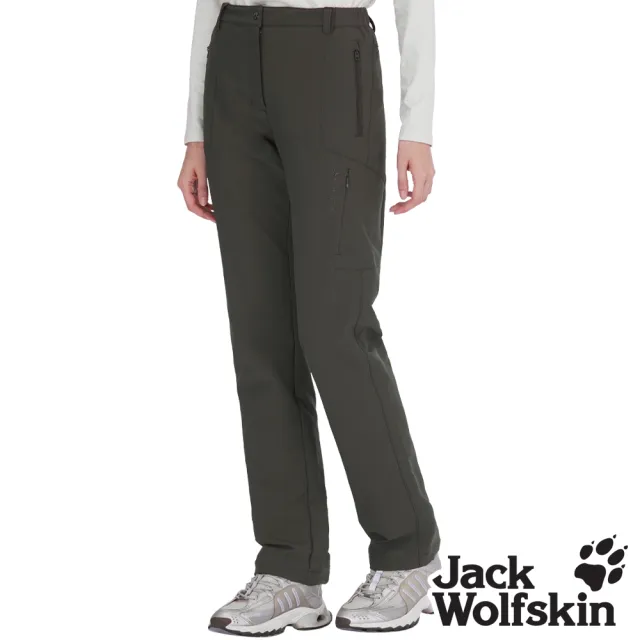 【Jack wolfskin 飛狼】女 保暖休閒長褲 快乾防潑水登山褲(深棕)
