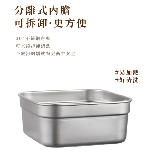 【元氣物語】韓式奶白可微波雙層手提便當盒(304不鏽鋼 保溫飯盒 學生 上班族 午餐盒 密封盒 1400ml)