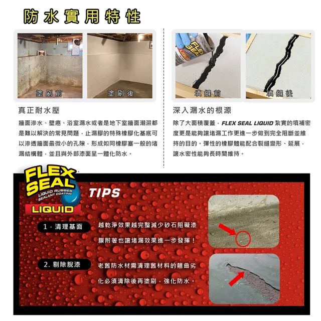 【FLEX SEAL】FLEX SEAL LIQUID 飛速萬用止漏膠 多色澤(橡膠塗料／473 ml)