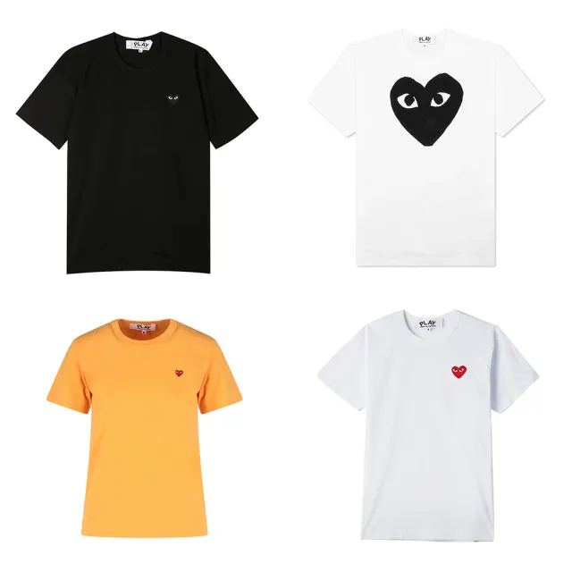 【Comme Des Garcons CDG】川久保玲 大眼愛心 刺繡 短袖 黃色 T恤 M號(多款任選)