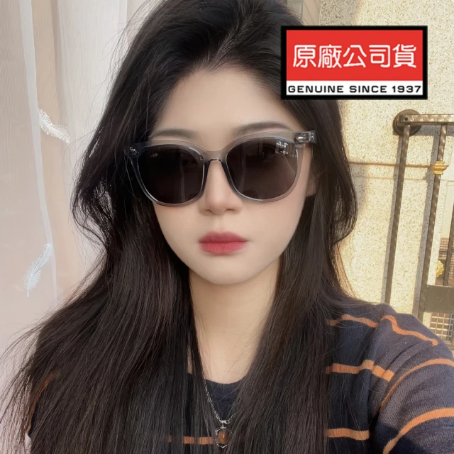 RayBan 雷朋 亞洲版 時尚大鏡面太陽眼鏡 舒適加高鼻翼 RB4379D 659987 透灰框抗UV深灰鏡片 公司貨