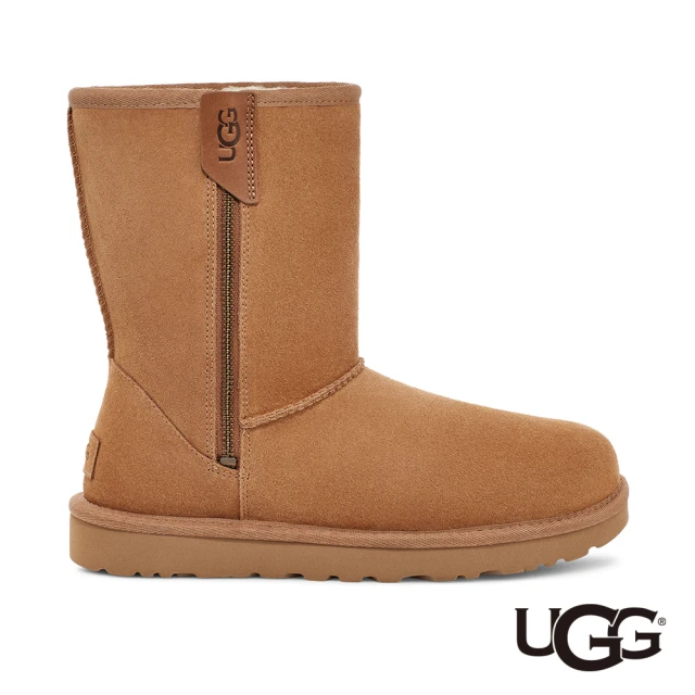 UGG 雙11-女鞋/靴子/真皮雪靴/厚底靴/Classic Short Bailey Zip(栗子棕-UG1144043CHE)