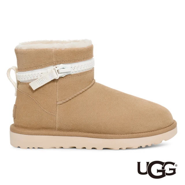 UGG 雙11-女鞋/靴子/真皮雪靴/厚底靴/Classic Mini Multi-Zip(芥末籽棕-UG1158197MGH)