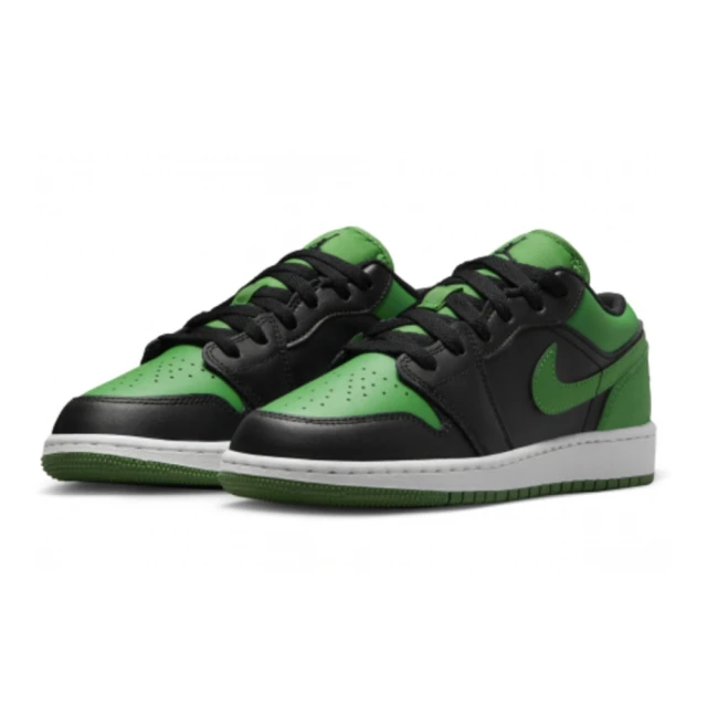 NIKE 耐吉 休閒鞋 Air Jordan 1 Low GS 女鞋 大童鞋 黑 綠 AJ1 Lucky Green 553560-065