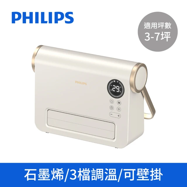 Philips 飛利浦 石磨烯壁掛暖風機/陶磁電暖器-可遙控(AHR3126FX)