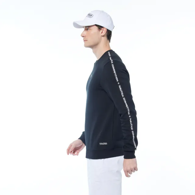 【NAUTICA】男裝 COMPETITIO潮流運動感長袖T恤(黑色)