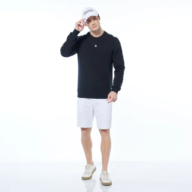 【NAUTICA】男裝 COMPETITIO潮流運動感長袖T恤(黑色)