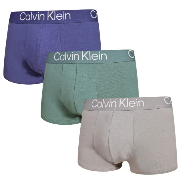 Calvin Klein 三入組 Ultra-Soft Modern 極柔系列棉質短版四角褲/平口褲/CK內褲(藍、綠、灰)