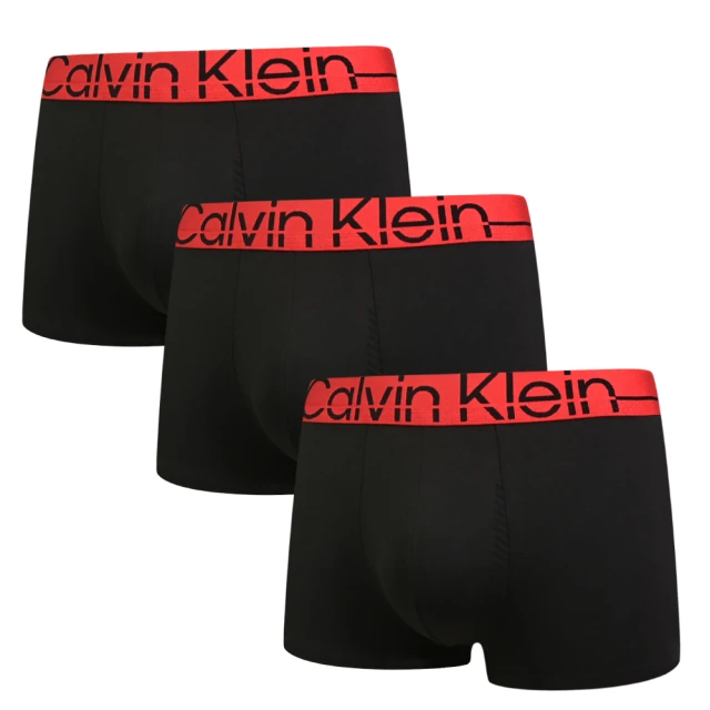 Calvin Klein 三入組 Pro Fit 4D超細柔纖維 四角褲/平口褲/CK內褲(01黑紅色系)