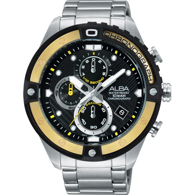 【ALBA】ACTIVE 三眼計時手錶 46mm 禮物 送禮 推薦(VD57-X071Y  AM3324X1)