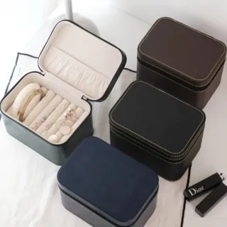 【Porabella】皮革手鐲盒 手鐲展示盒珠寶盒 手環耳環收納盒 絨布盒 飾品收納 戒指手環展示盒