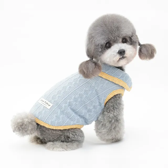 【pettrip】提花領子棉馬甲(秋冬款寵物服飾 貓狗衣服 針織面料 保暖舒適)