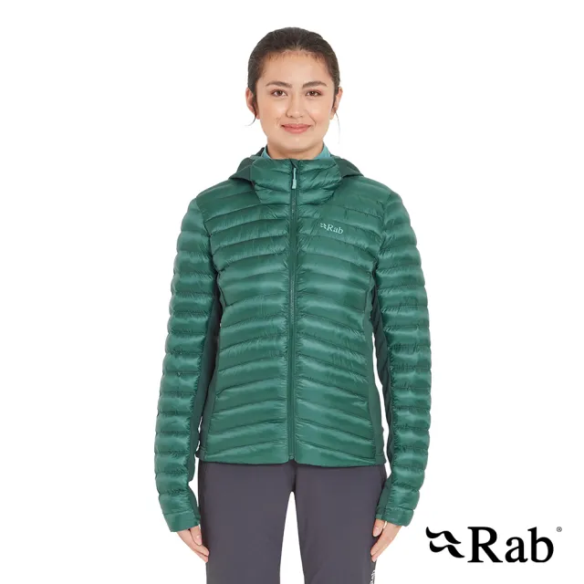 【RAB】Cirrus Flex Hoody Wmns 輕量防風連帽化纖外套 女款 尤加利綠/板岩綠 #QIP32