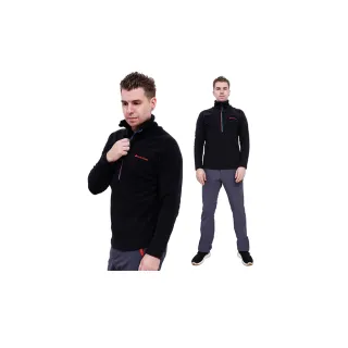 【戶外趣】立領蓄熱半襟拉鍊超細纖維厚磅柔軟中層保暖刷毛衣(DM1704 黑)