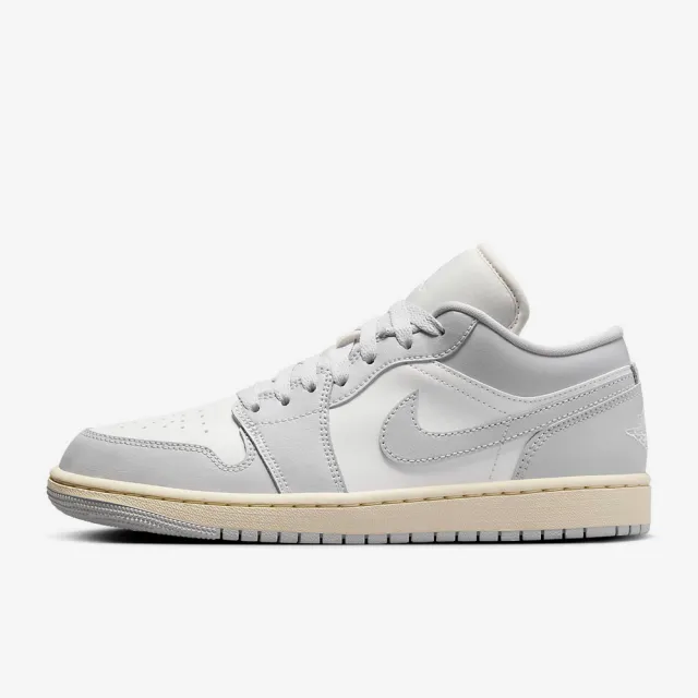 【NIKE 耐吉】雙11 運動鞋 休閒鞋 女鞋 男鞋 WMNS AIR JORDAN 1 LOW AJ1 喬丹 白 淺灰(DC0774103)