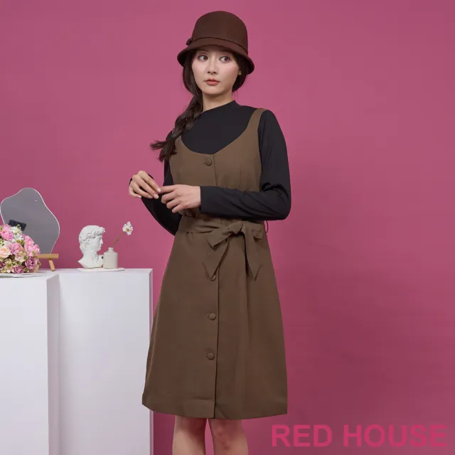 【RED HOUSE 蕾赫斯】簡約兩件式背心洋裝(共2色)