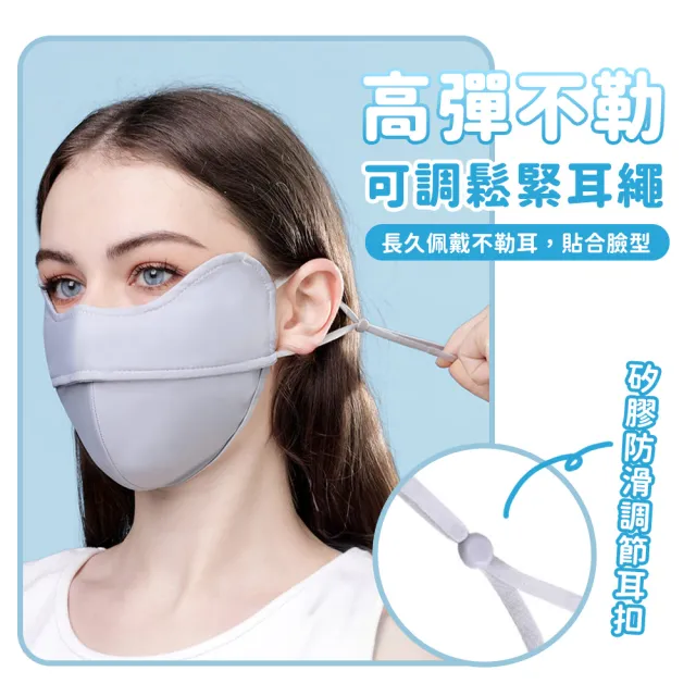 【SYU】抗UV UPF50+冰絲防曬口罩(防曬面罩 涼感口罩 冰絲口罩 防曬 臉部防曬 透氣口罩)