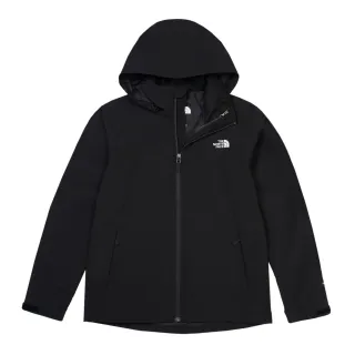 【The North Face 官方旗艦】北面女款黑色DryVent防水透氣連帽衝鋒衣｜88FY4H0(外套)