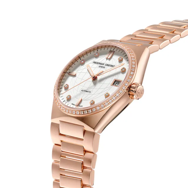【CONSTANT 康斯登】HIGHLIFE系列 玫瑰金鑽圈機械腕錶/34mm(FC-303VD2NHD4B)