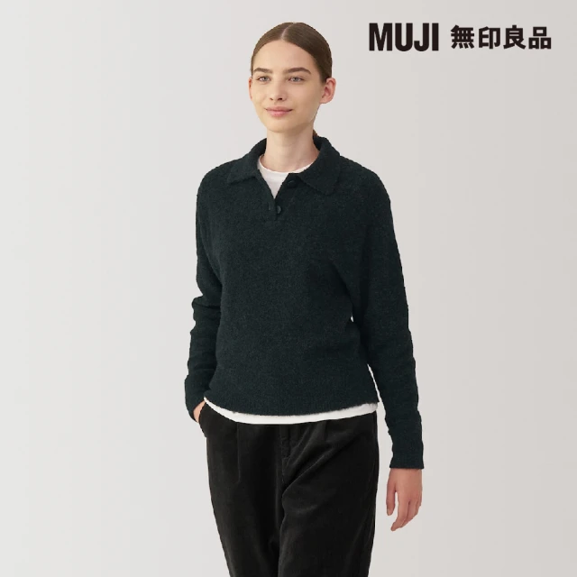 MUJI 無印良品 女羊毛混毛絨POLO針織衫(共3色)