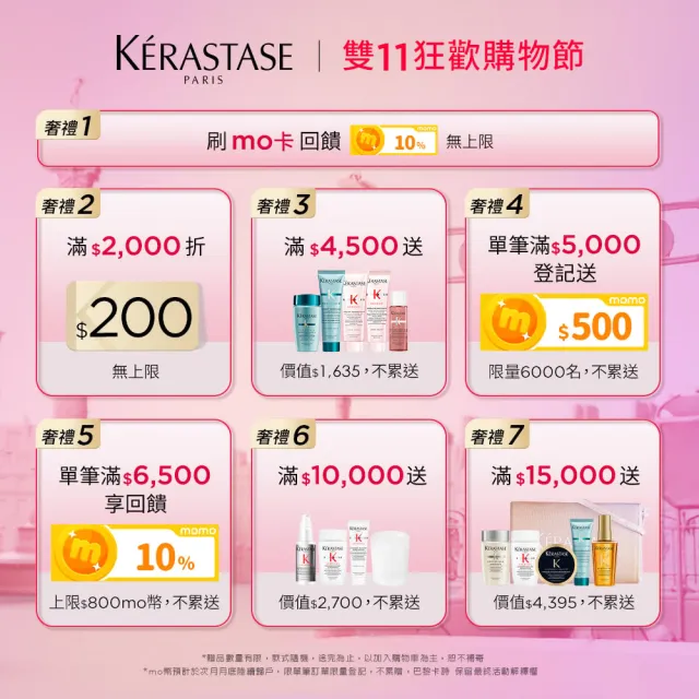 【Beauty Box】momo美妝盒 KERASTASE巴黎卡詩 黑鑽金緻奢養組(黑鑽髮浴+黑鑽髮膜+小金髮油/禮盒)