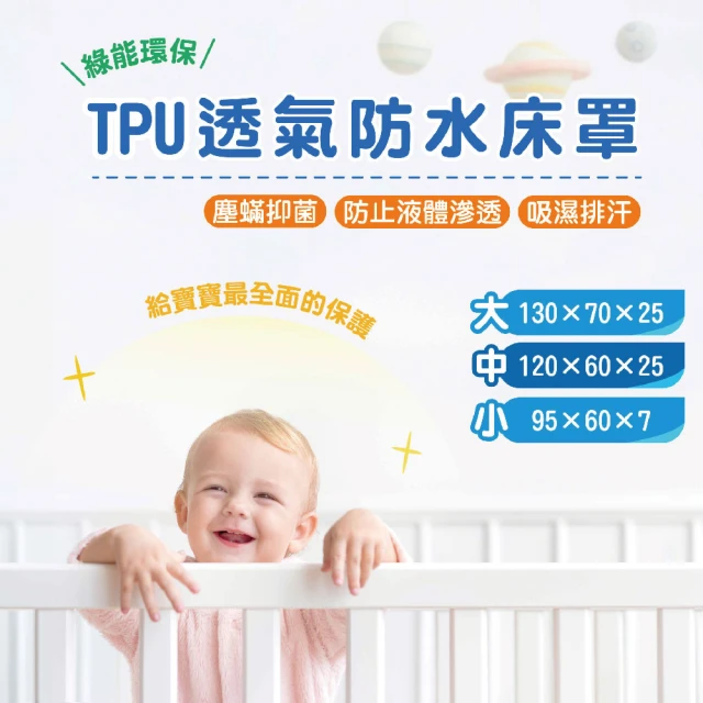 babyletto TPU透氣防水床罩(三色可選 小床尺寸)