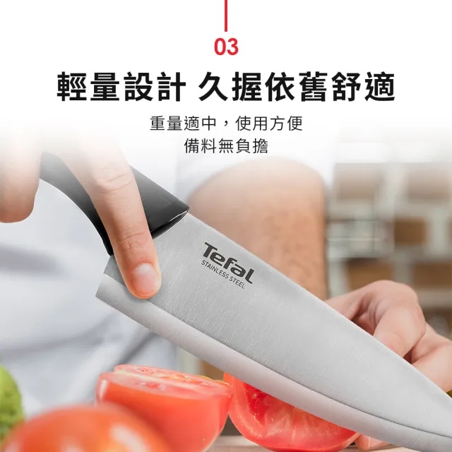 【Tefal 特福】不鏽鋼系列刀具兩件組_12CM日式主廚刀+15CM主廚刀