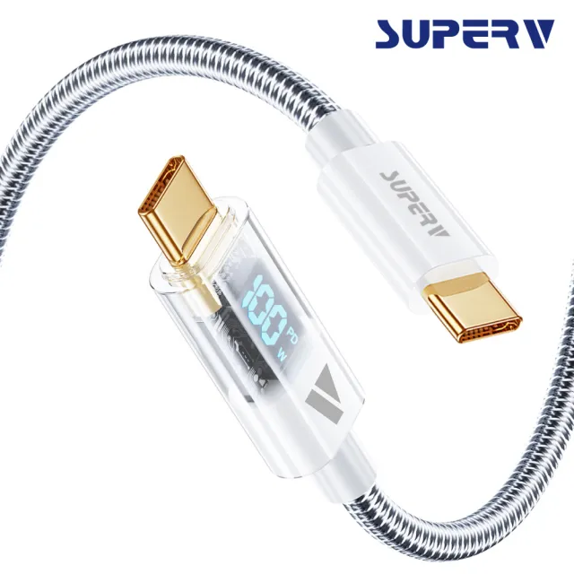 RT4 100W Type-C to C 數顯快速充電線-120cm(LED顯示 PD 100W 快速充電)