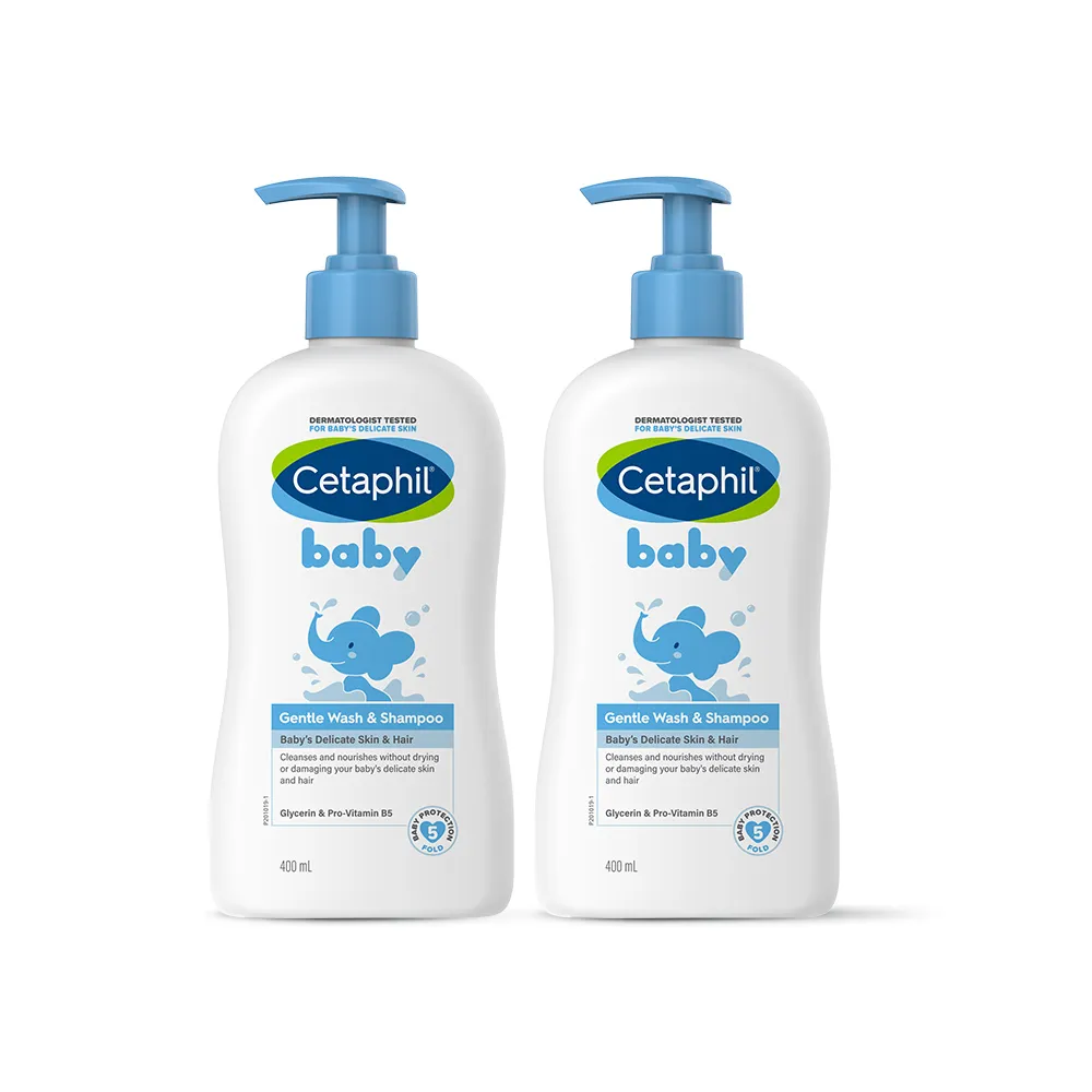 【Cetaphil 舒特膚】官方直營 baby溫和洗髮沐浴乳 400ml*2入(嬰幼洗髮精沐浴乳)