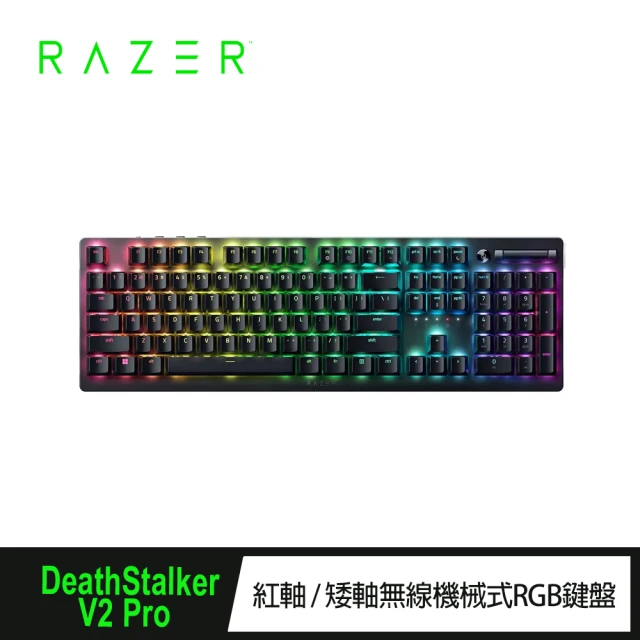 Razer 雷蛇 DeathStalker V2 Pro★噬魂金蝎矮軸無線機械式RGB中文鍵盤(紅軸/RZ03-04361600-R3T1)