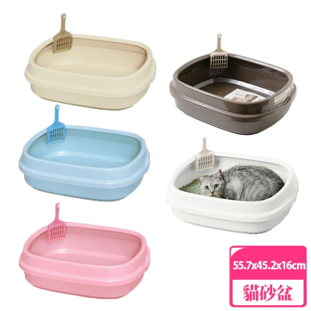 Truly House 三角半封閉式貓砂盆 附貓砂鏟/北歐風