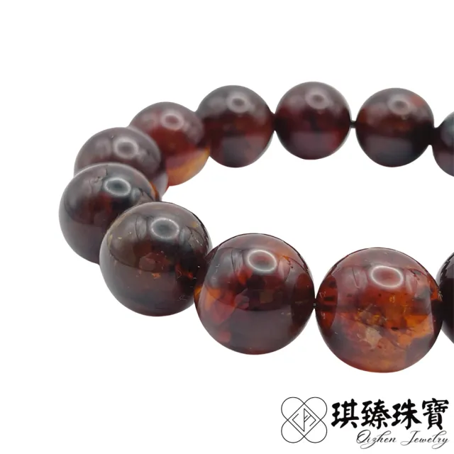 【琪臻珠寶】天然琥珀蜜蠟血珀棕珀手珠手串(13mm圓珠_原礦血珀棕珀_有天然礦缺_雙十獻禮)