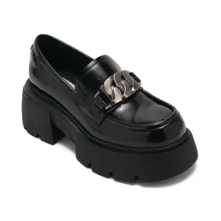 【steve madden】TWKATE 率性粗練厚底樂福鞋(黑色)
