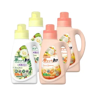 【LION 獅王】香氛柔軟濃縮洗衣精-抗菌白玫瑰/甜蜜花果香(850g x4入)