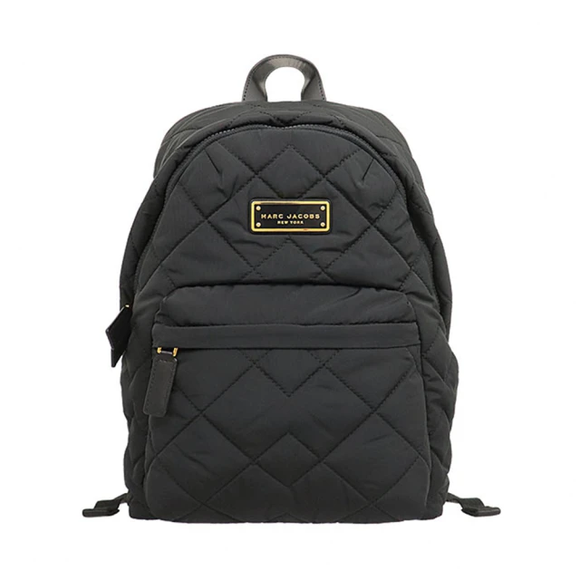 MARC JACOBS 馬克賈伯 簡約黑小香風菱格紋布料大後背包(M0011321-001)