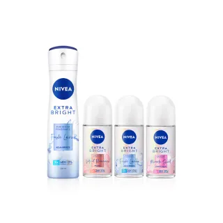 【NIVEA 妮維雅】止汗爽身香氛淨白系列乳液50ml/噴霧150mlx3(專櫃級精品調香)