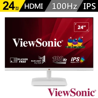 ViewSonic 優派 (5入組)VA2432-H-W 24型IPS FHD 100Hz無邊框美型螢幕(可壁掛/1ms)