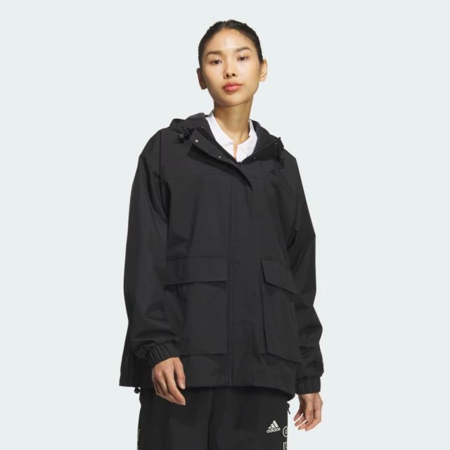 adidas 愛迪達 外套 女款 運動連帽外套 寬鬆版 MOUNTAIN PARKA 黑 JG3812