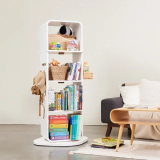 【簡質 兒童成長家具兒童收納櫃】口口轉旋轉書櫃含掛鉤2入(回饋再加掛勾一組)