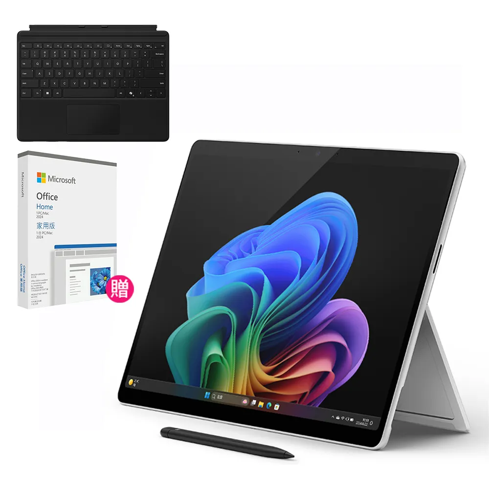 【Microsoft 微軟】CoPilot鍵盤蓋+筆+2024★Surface Pro-第11版13吋輕薄觸控筆電-白金X Plus/16G/256G/W11