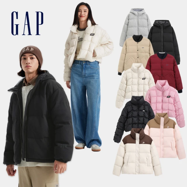 GAP 男裝 連帽羽絨外套-淺灰色(677700)