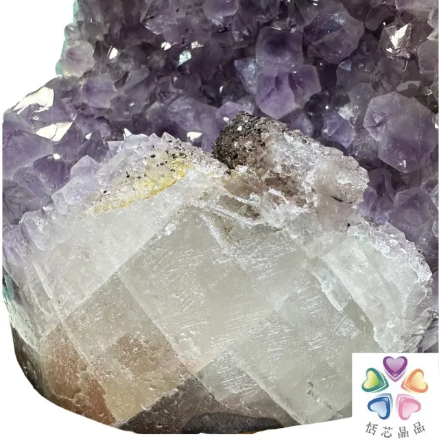 【恬芯晶品】PJ41烏拉圭方解石水晶開運外來財(紫水晶消磁淨化財運財位招財招貴人紫晶鎮新年禮物新春)