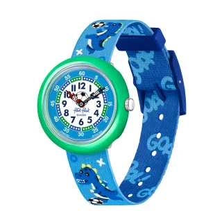 【Flik Flak】兒童手錶 SOCCEROZAURUS 靜音無秒針/兒童禮物/安全防水/瑞士製造 FBNP209(31.85mm)