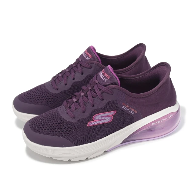 SKECHERS 休閒鞋 Go Walk Air 3.0-Yasmin Slip-Ins 女鞋 紫粉 套穿式 健走鞋(124372-PLUM)