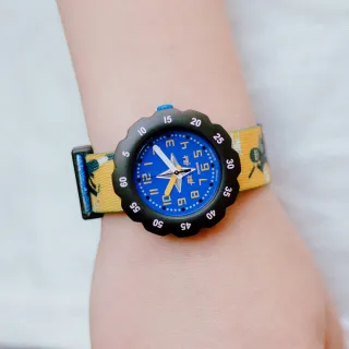 【Flik Flak】兒童錶 NINJAMAZING 驚奇忍者 兒童手錶 兒童禮物 編織錶帶 瑞士錶(34.75mm)