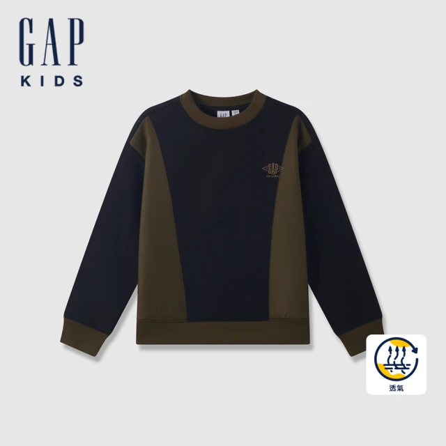 GAP 男童裝 Logo純棉印花圓領短袖T恤-紅色(7083